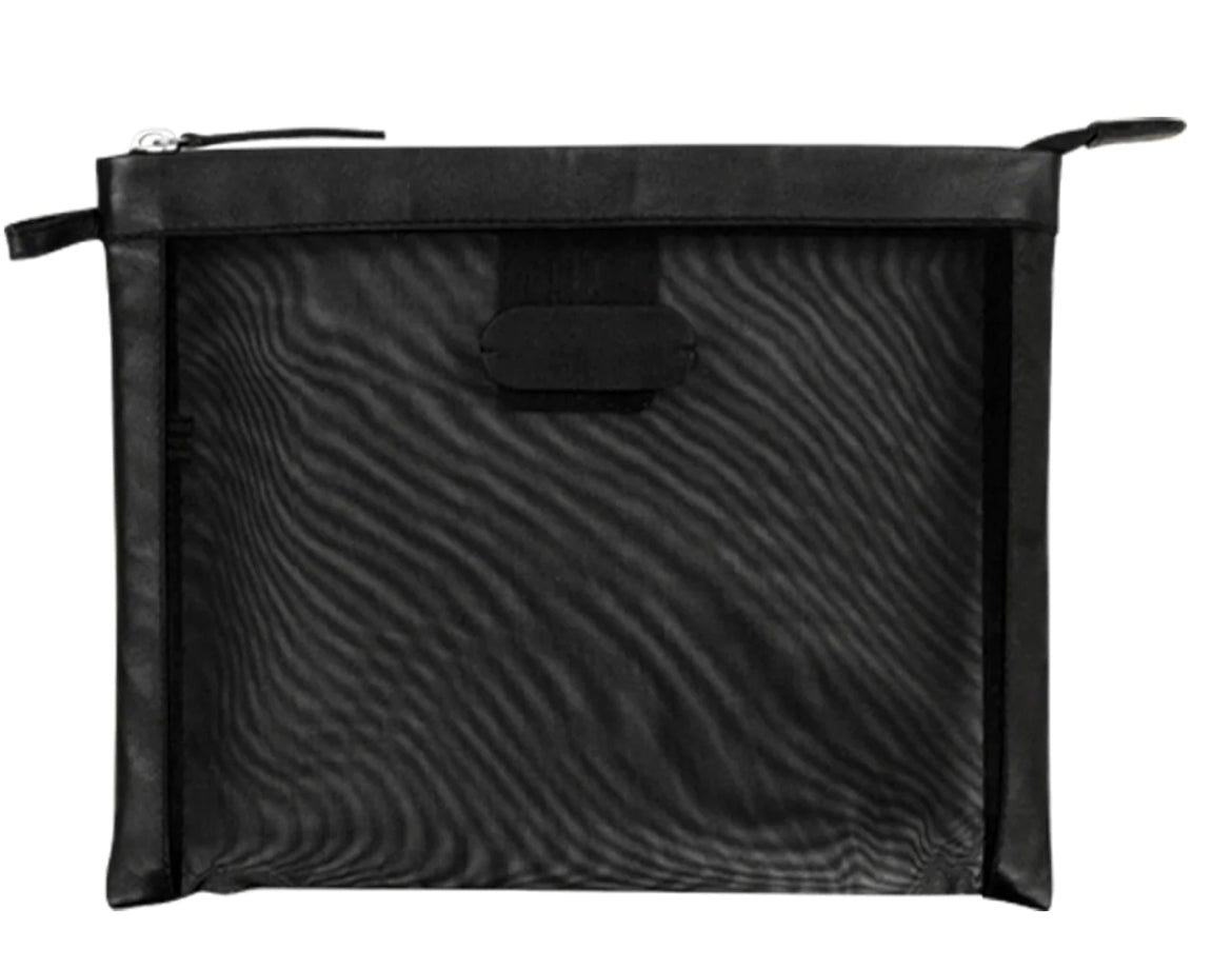 ili New York Large Mesh Toiletry Pouch- 6298 Black Black Mesh