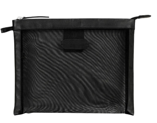 ili New York Large Mesh Toiletry Pouch- 6298 Black Black Mesh