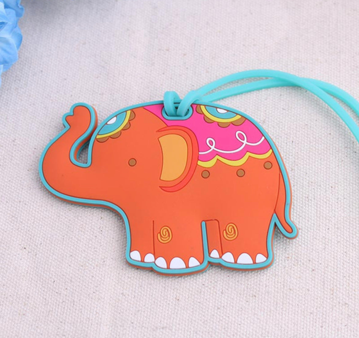 Orange Elephant Luggage Tag- $3.00