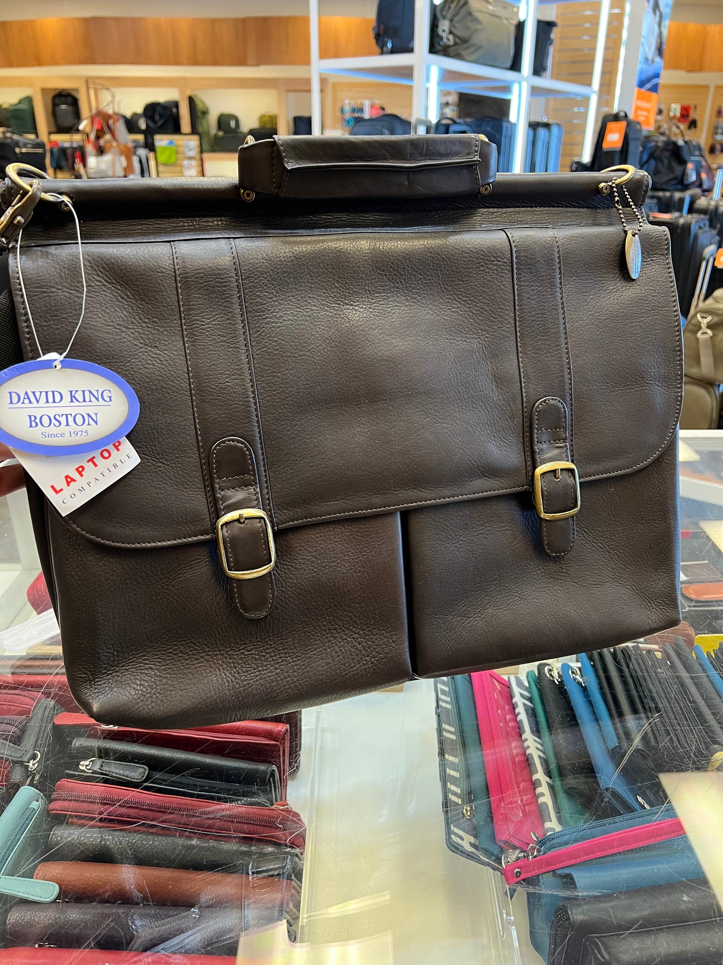 David King Dowel Top Leather Briefcase