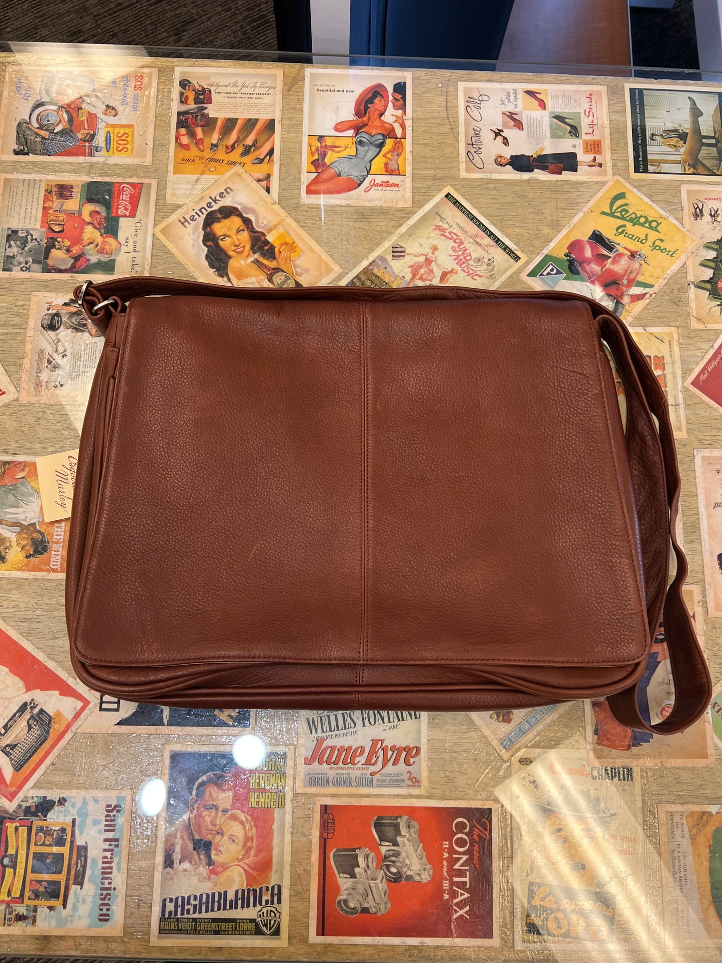 Osgoode Marley Leather Messenger Bag- 6008