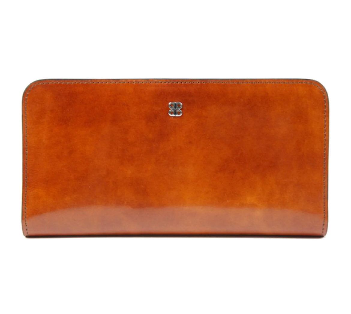 Bosca Oldleather 7" Clutch Wallet Amber