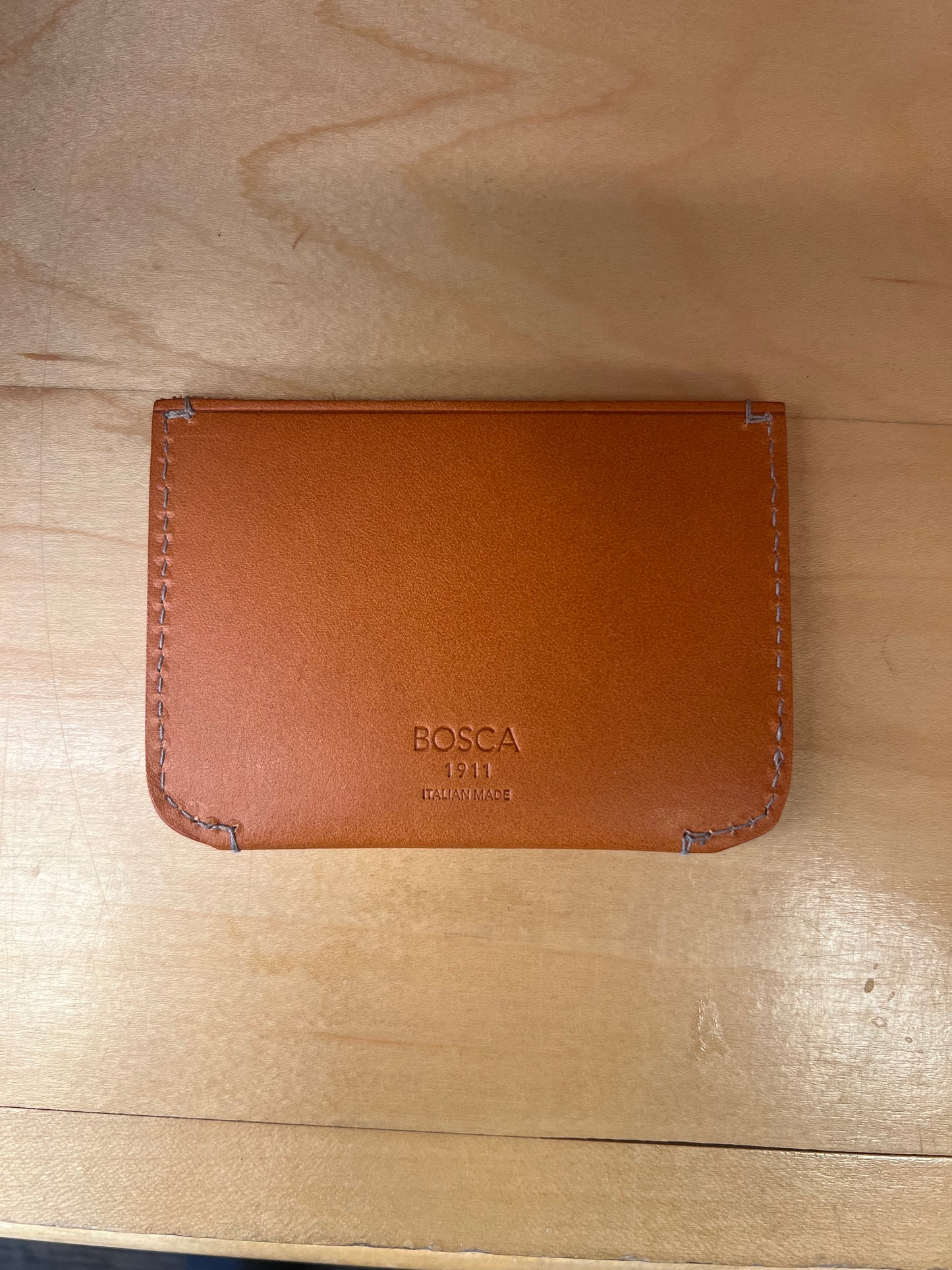 Bosca Leather Italio Front Pocket Card Case (in Saddle, last one in stock!)