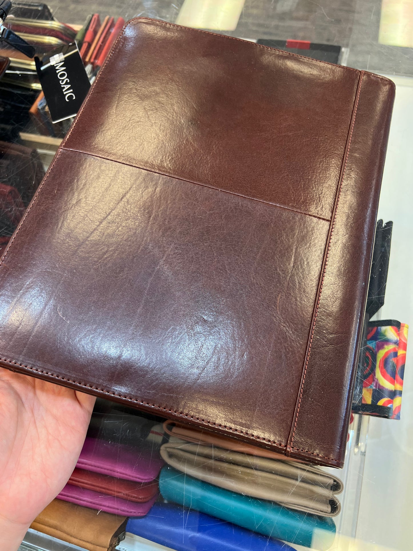 Mosaic Italian Leather Deluxe Padfolio- $80