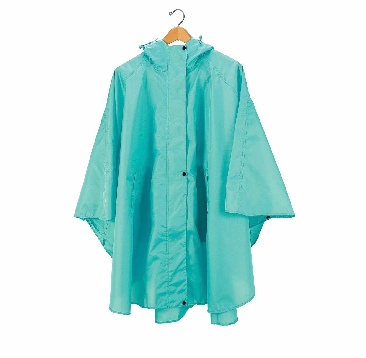 Water-Resistant Travel Rain Poncho- $15 Sea Blue