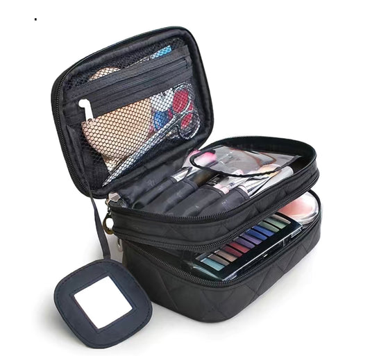 On Sale - Quilted Zippered Cosmetic/Makeup Bag