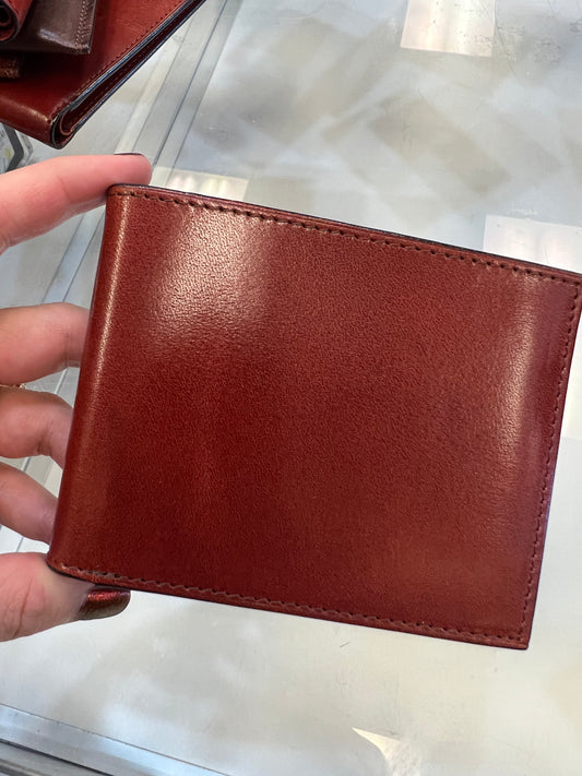 Bosca Bifold Leather Wallet With ID Flap