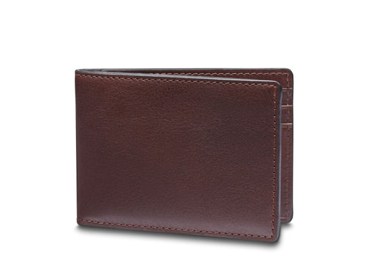 Bosca Navayo Small Bifold Leather Wallet Dark Brown