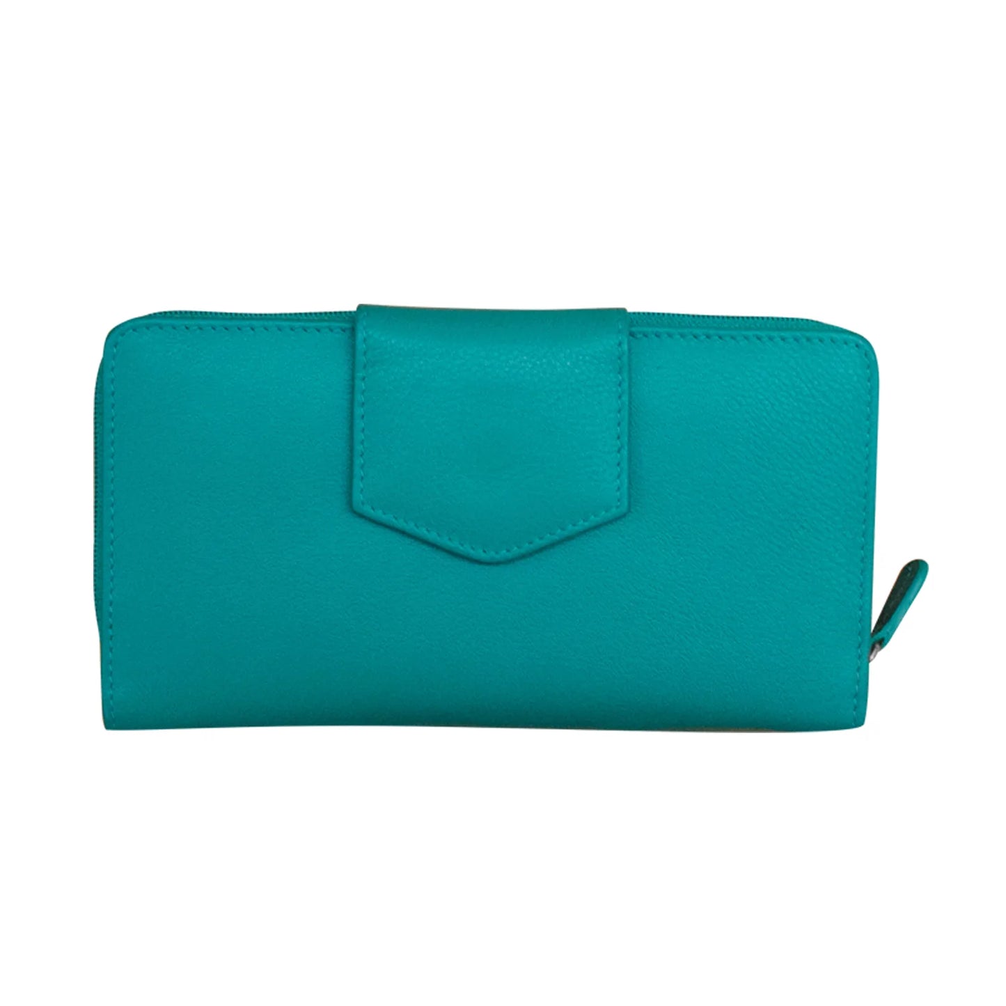 ili New York RFID Multi Organizer Leather Wallet Aqua