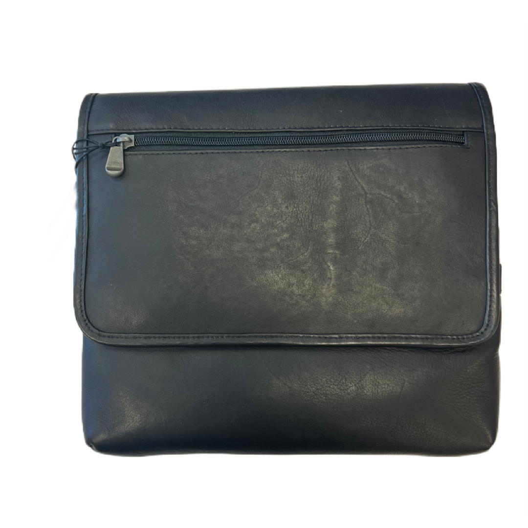 Vaquetta Leather Small Messenger Bag Black