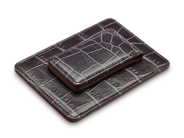 Bosca VINTAGE CROCCO Leather Deluxe Front Pocket Wallet