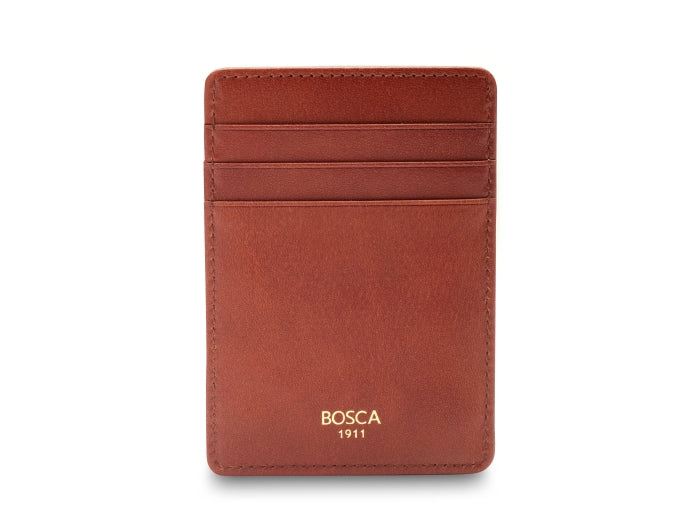 Bosca VINTAGE CROCCO Leather Deluxe Front Pocket Wallet
