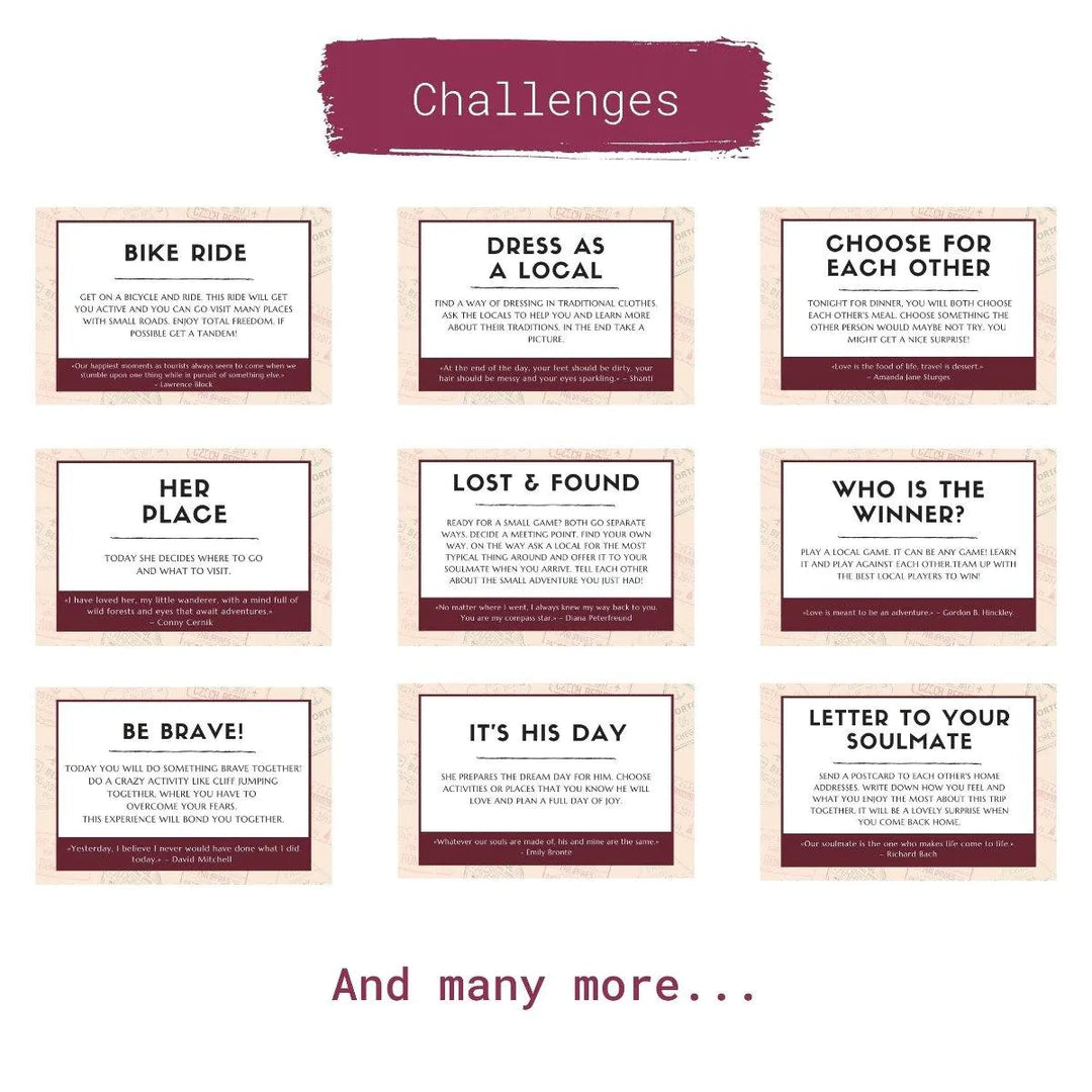 On Sale- Travel Challenges Card Game (Couples Edition)