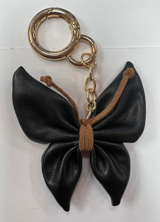 On Sale - Leather Butterfly Keyring/Bag Charm