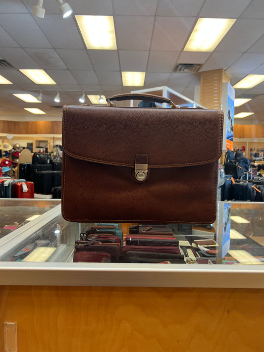 Classico Leather Flap Briefcase- $190 Brandy