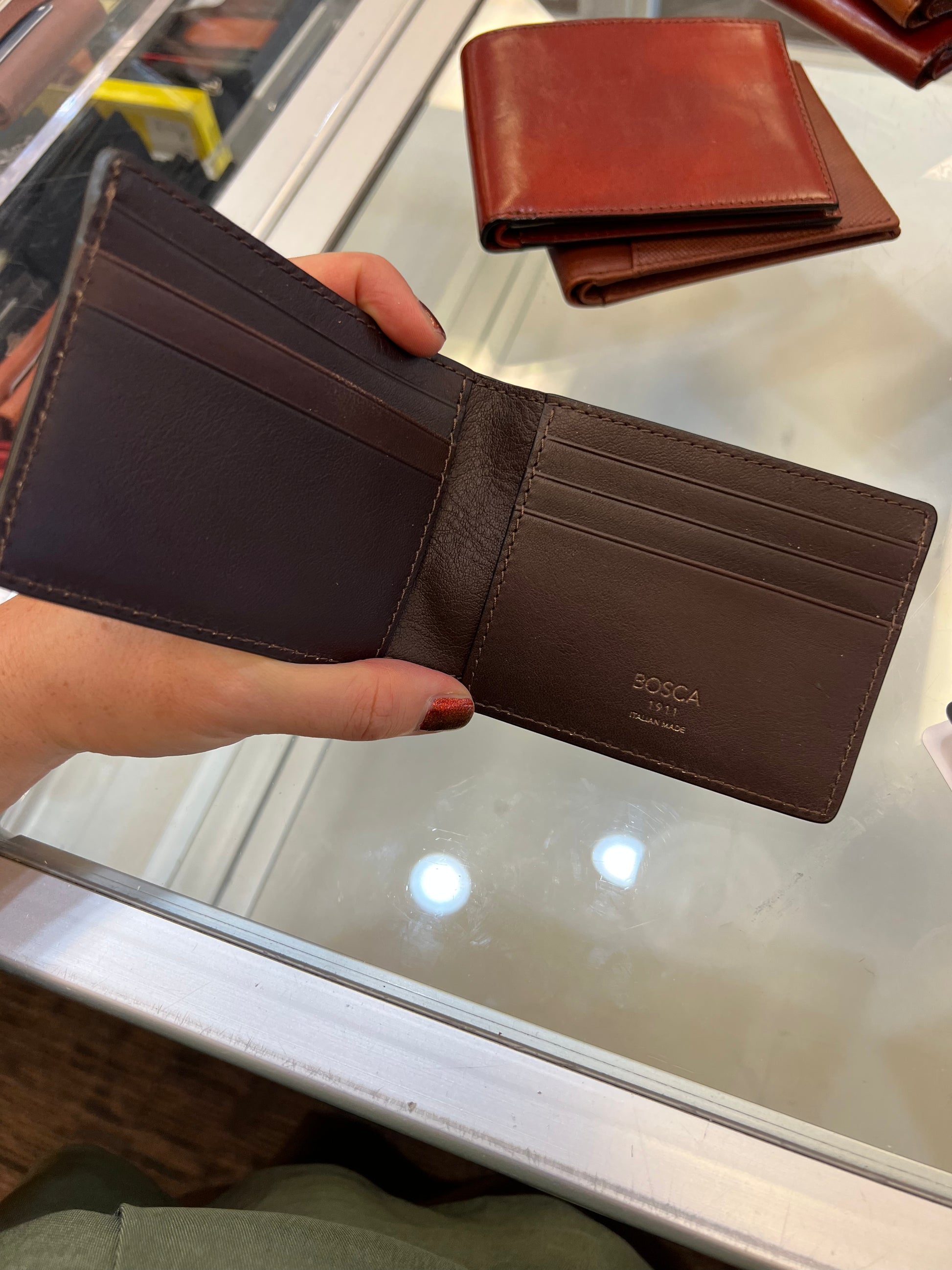 Bosca Navayo Small Bifold Leather Wallet
