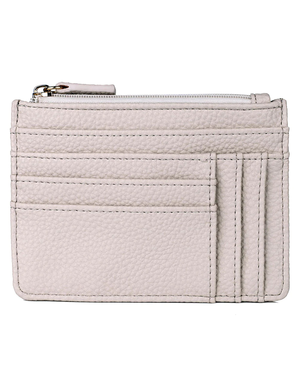On Sale- Julia Buxton Vegan Textured RFID Pik-Me-Up Slot Coin Pouch Wallet White