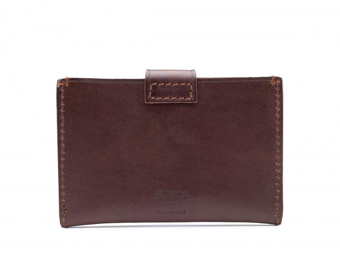 Bosca Leather Tuck Tab Card Case