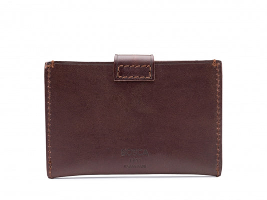 Bosca Leather Tuck Tab Calling Card Case Wallet