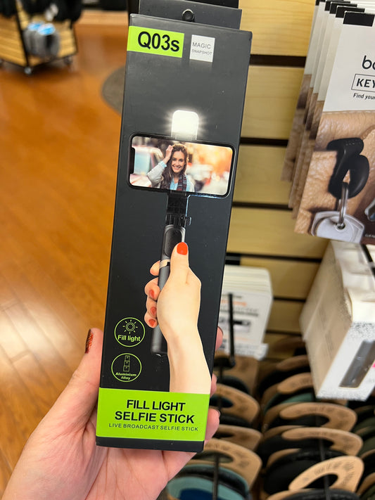 Selfie Stick Tripod Light Black