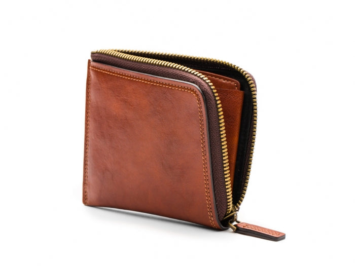 Bosca RFID Blocking Euro Zippered Wallet Amber