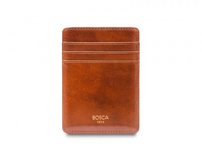 Bosca Oldleather RFID Front Pocket Wallet Amber