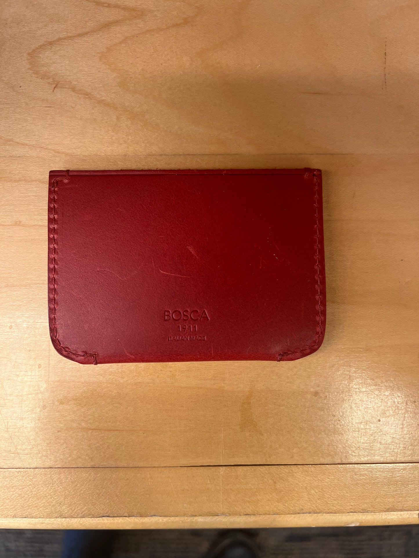 Bosca ITALO Front Pocket Card Case Wallet (in Red, only one left)