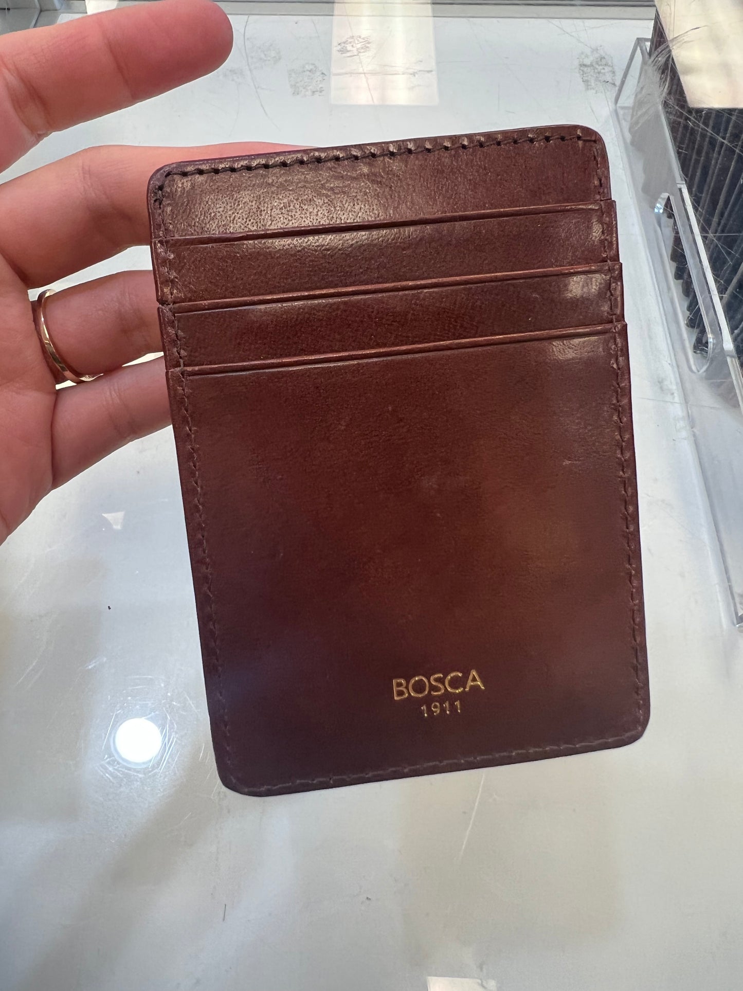 Bosca RFID Front Pocket Oldleather Wallet Brown