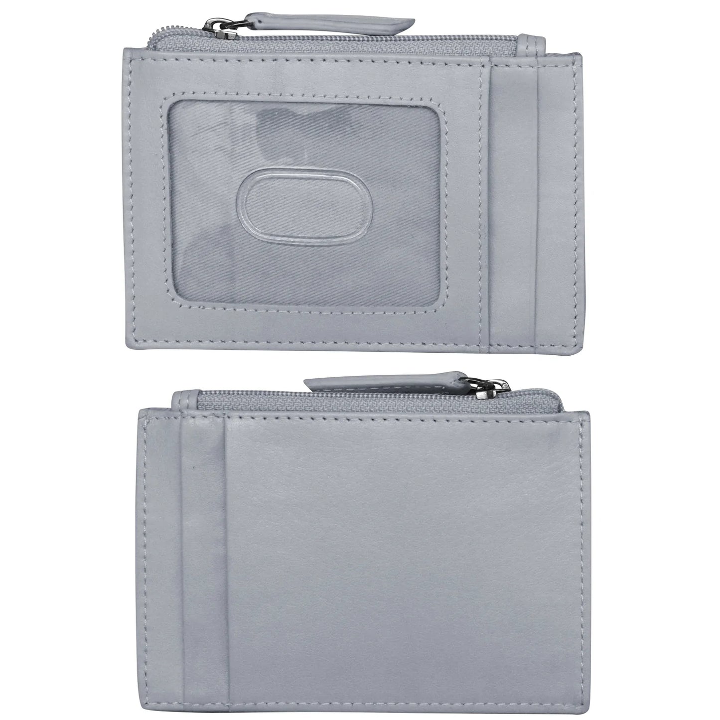 ili New York RFID Leather Zippered I.D. Wallet- 7416 Lavender