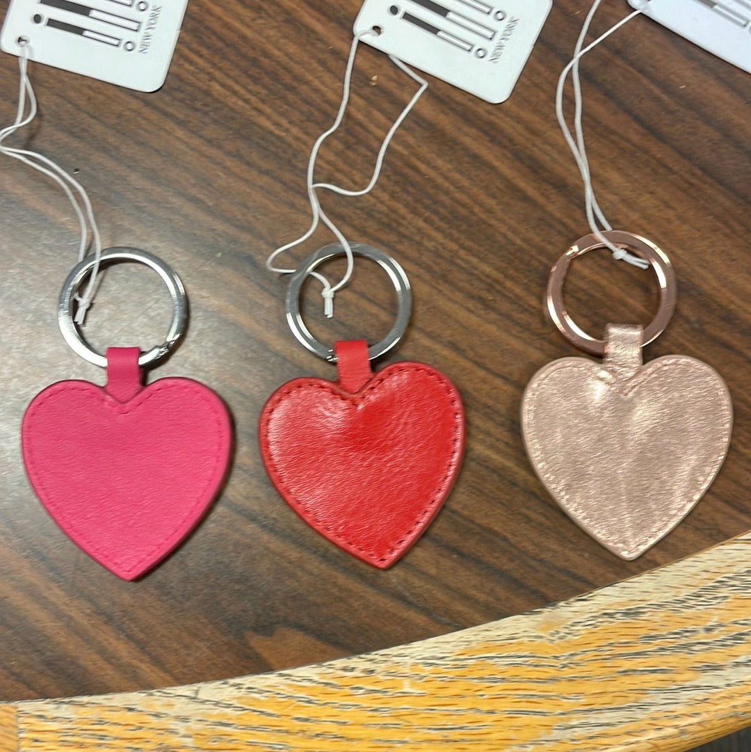 ILI New York- Leather Heart Key Fob