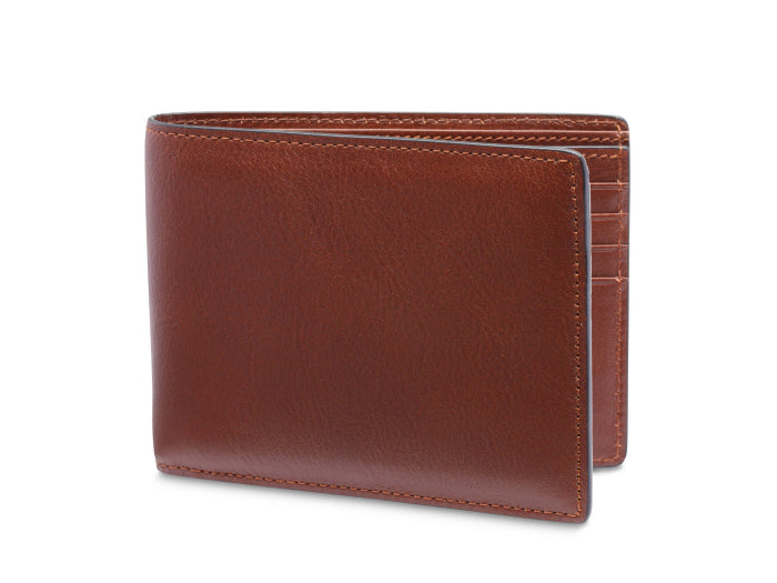 Bosca Navayo 8 Pocket Deluxe Leather Wallet Light Brown