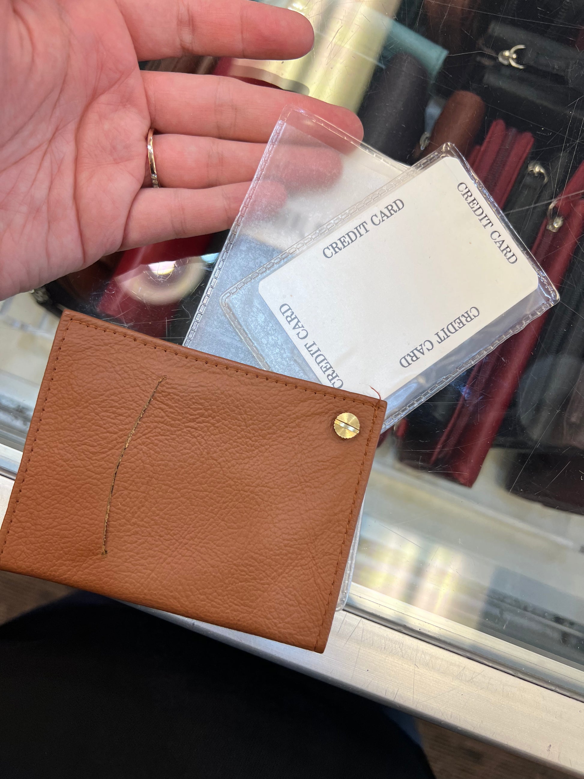Business Card Slide Holder (Tan)
