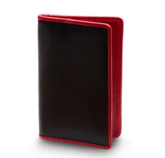 Bosca Dolce RFID Card Case Leather Wallet Black Red