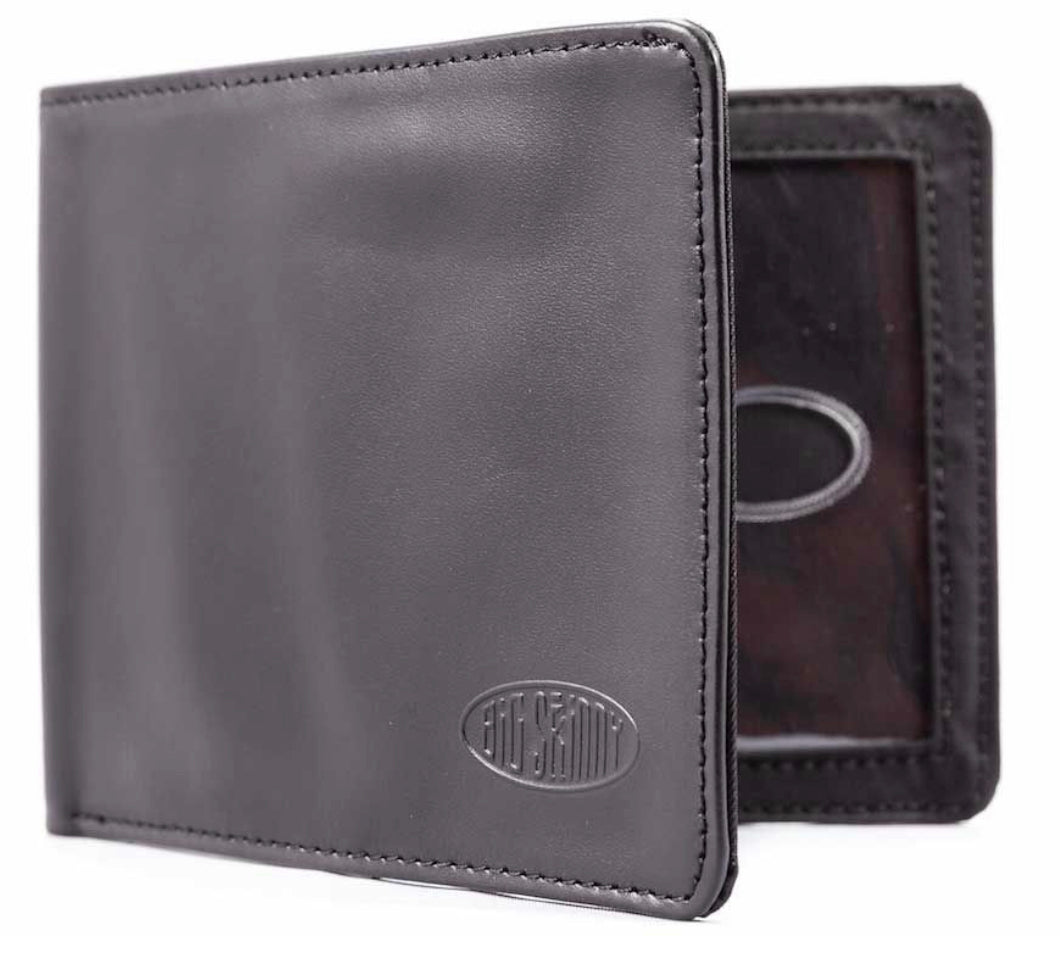 Big Skinny RFID Blocking Leather Super Skinny Bifold Wallet Black