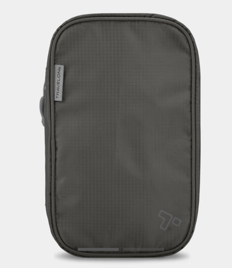 Travelon Water Resistant Compact Hanging Toiletry Kit Charcoal