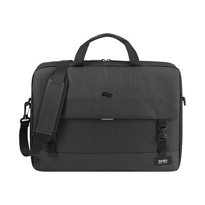 Solo New York Gravity Notch Laptop Zippered Briefcase Black