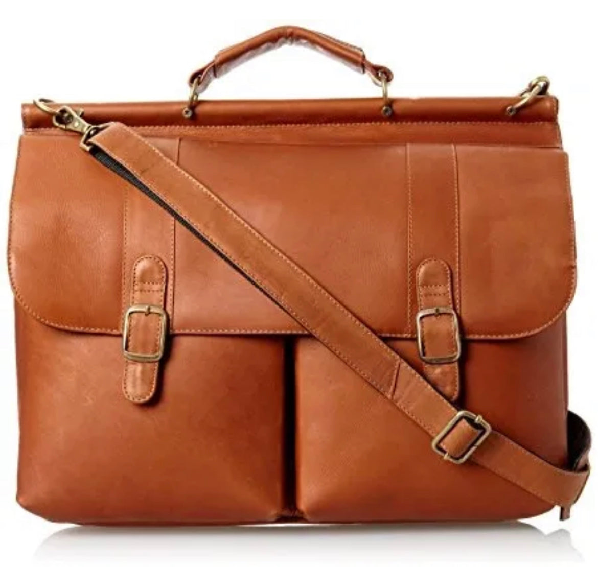 David King Dowel Top Leather Briefcase