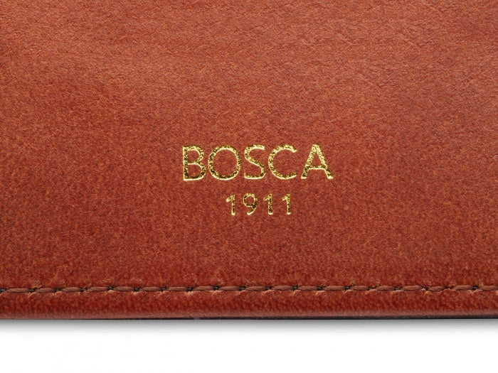 Bosca VINTAGE CROCCO Leather Deluxe Front Pocket Wallet
