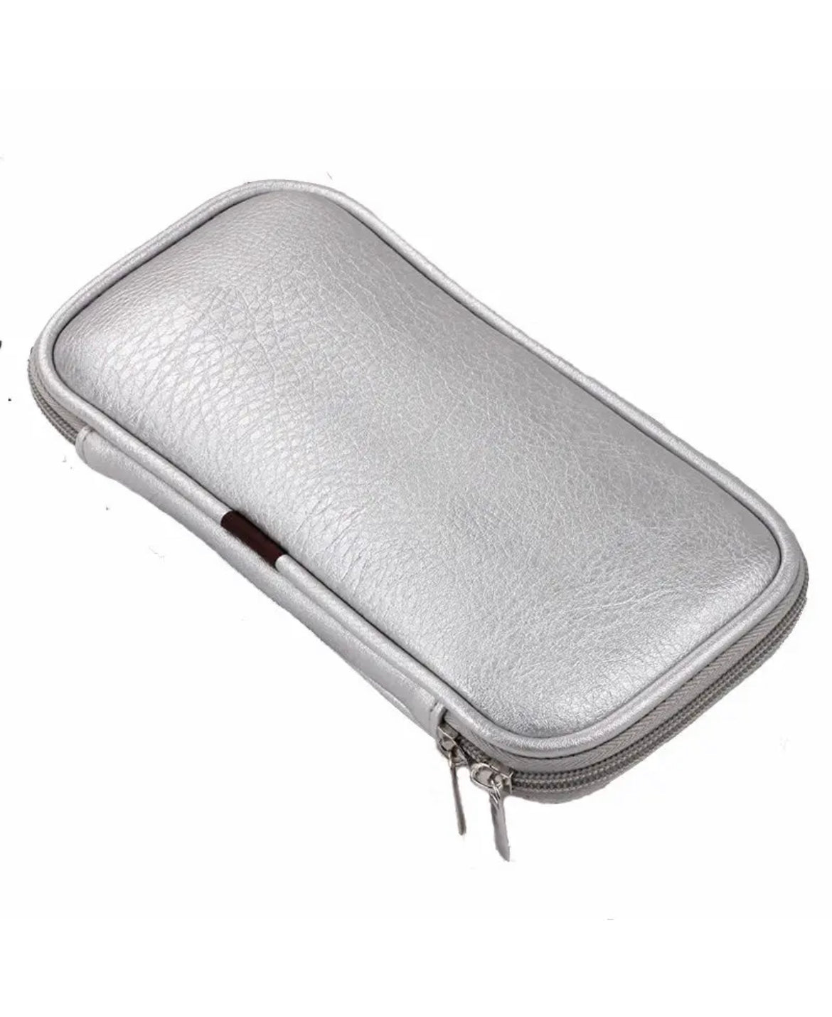 Makeup/Cosmetic Brush Zip Case Silver