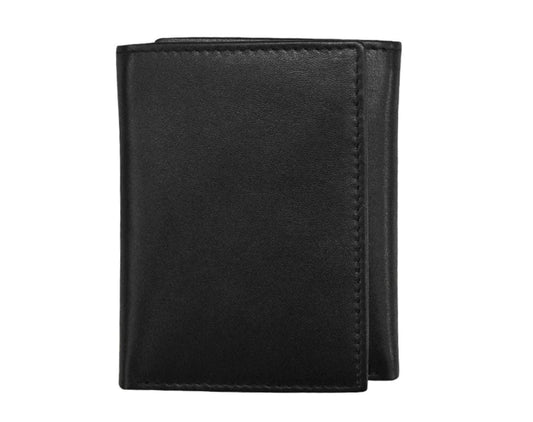 ili New York RFID Trifold Leather Wallet (Black) Black