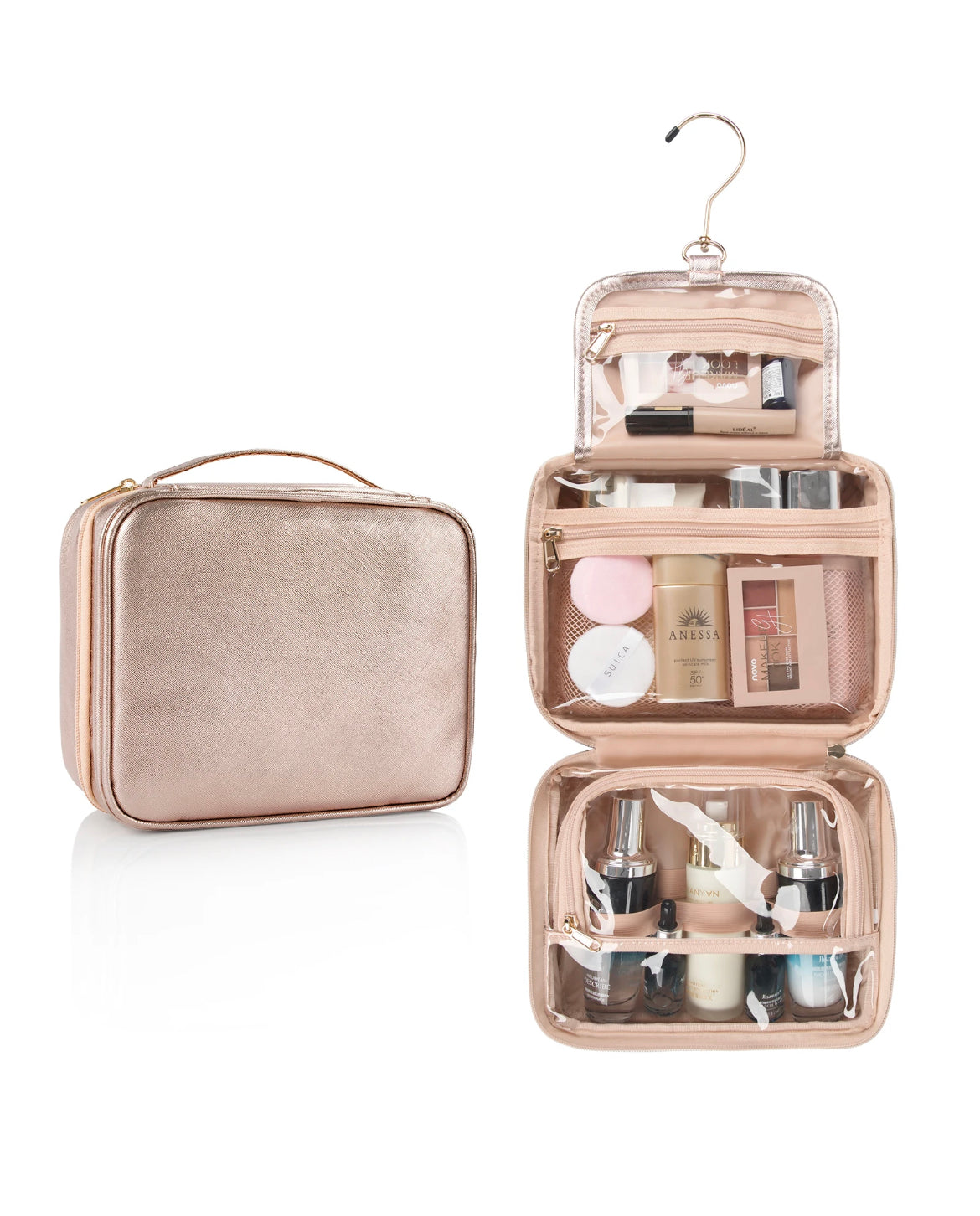 Relavel Hanging Toiletry Bag Rose Gold