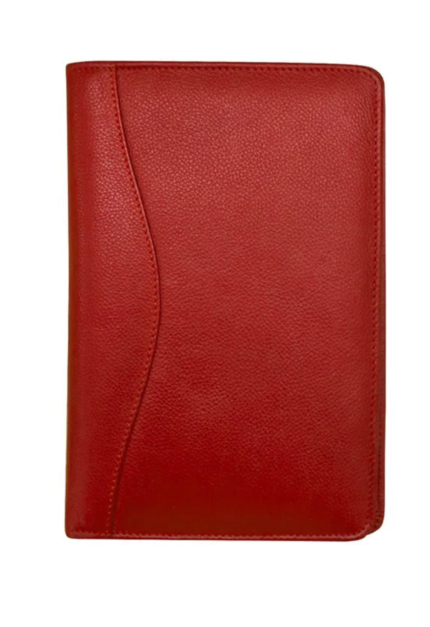 ili New York Small Leather Writing Padfolio (Red) Red