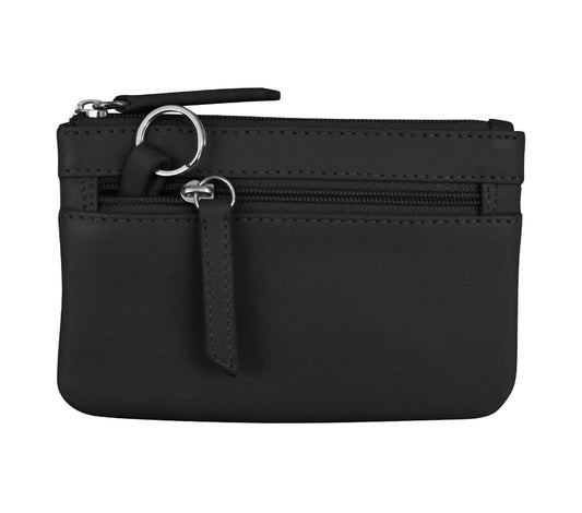 ili New York RFID Leather Coin Purse with Keyring