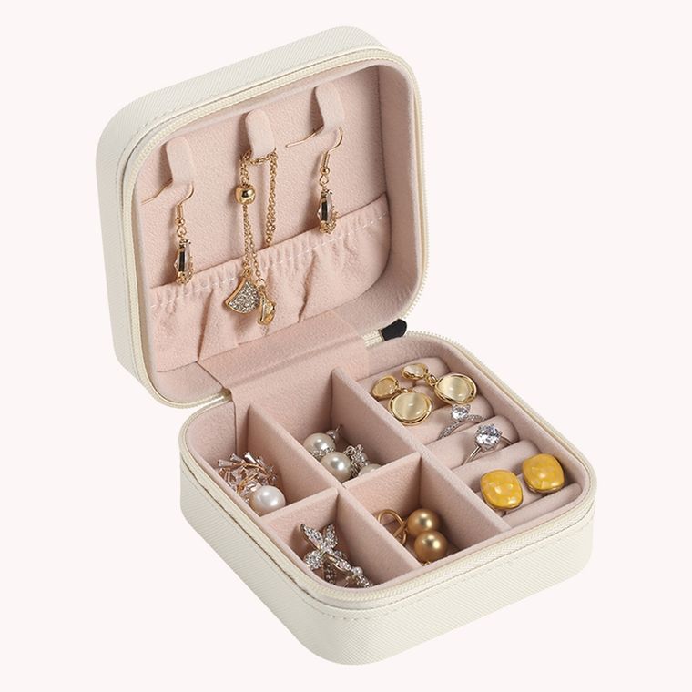 Travel Jewelry Box White