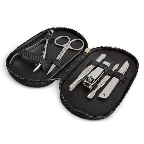 Zippered 6-piece manicure set Black