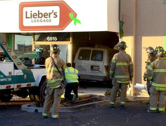 Van Crash Lieber's Luggage