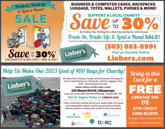 Trade In Your Old Luggage and Get Up to 30% Off New Luggage at Liebers Luggage