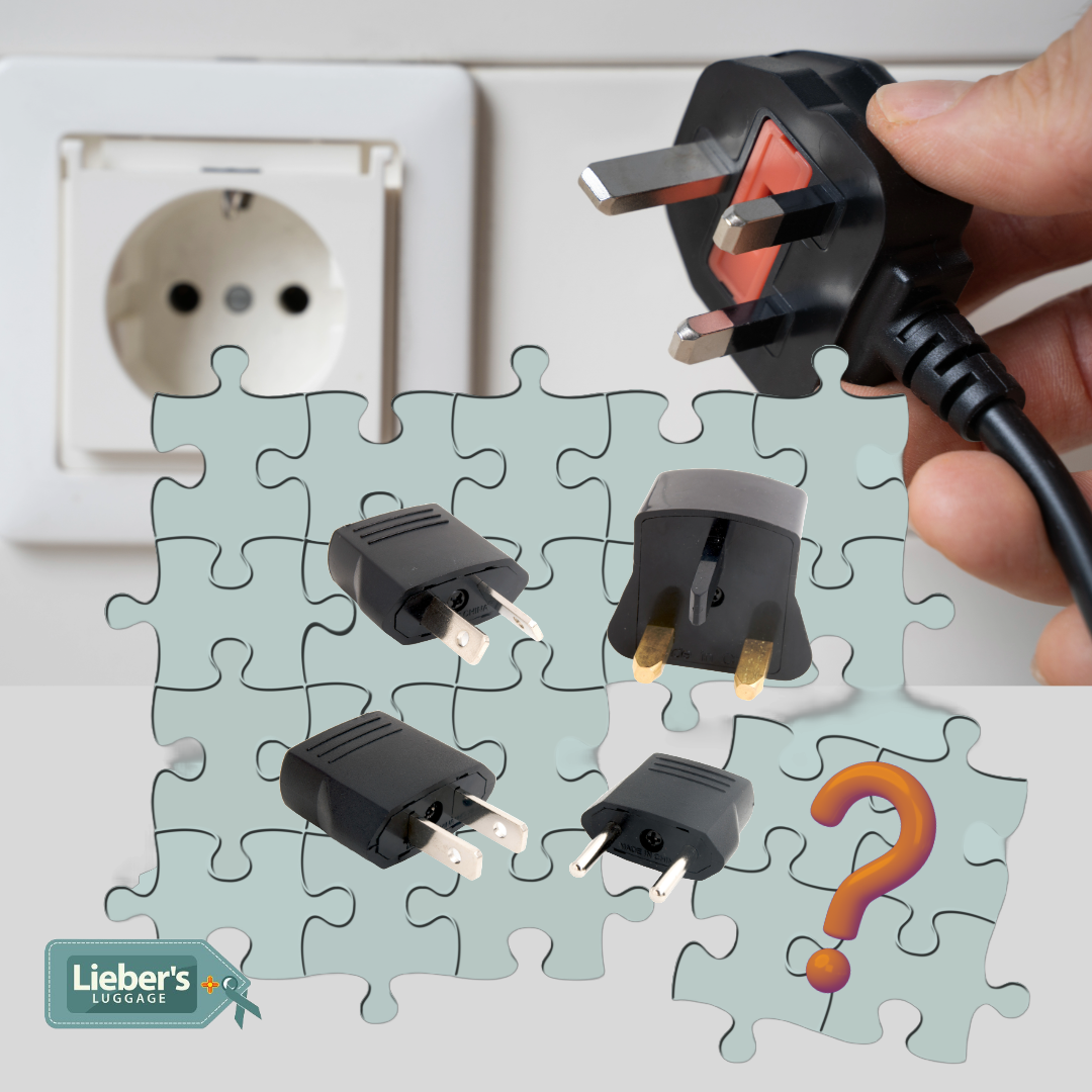 Puzzle Plug In Lost in a Plug-in Puzzle? Lieber's Luggage Has the Perfect Adapter!