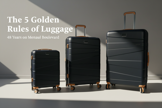 Three Lieber's Luggage Legacy hardside spinners arranged side by side — The 5 Golden Rules of Luggage