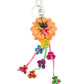 Leather Bag Charm/Keychain- Zinnia